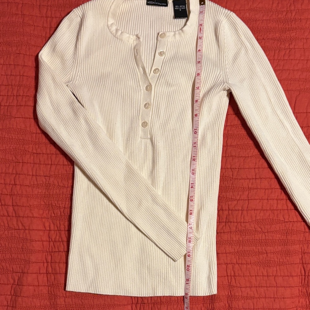 Cream Ribbed Sweater - Picture 3 of 3